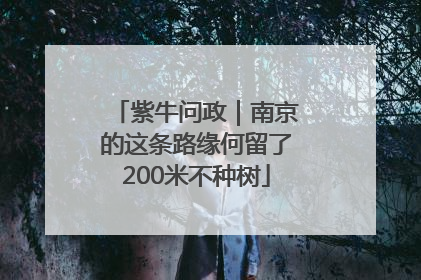 紫牛问政｜南京的这条路缘何留了200米不种树